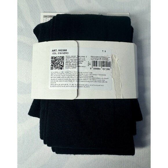 Calzedonia Cashmere Maternity Tights Black Opaque Full Toe size Medium - Picture 3 of 5